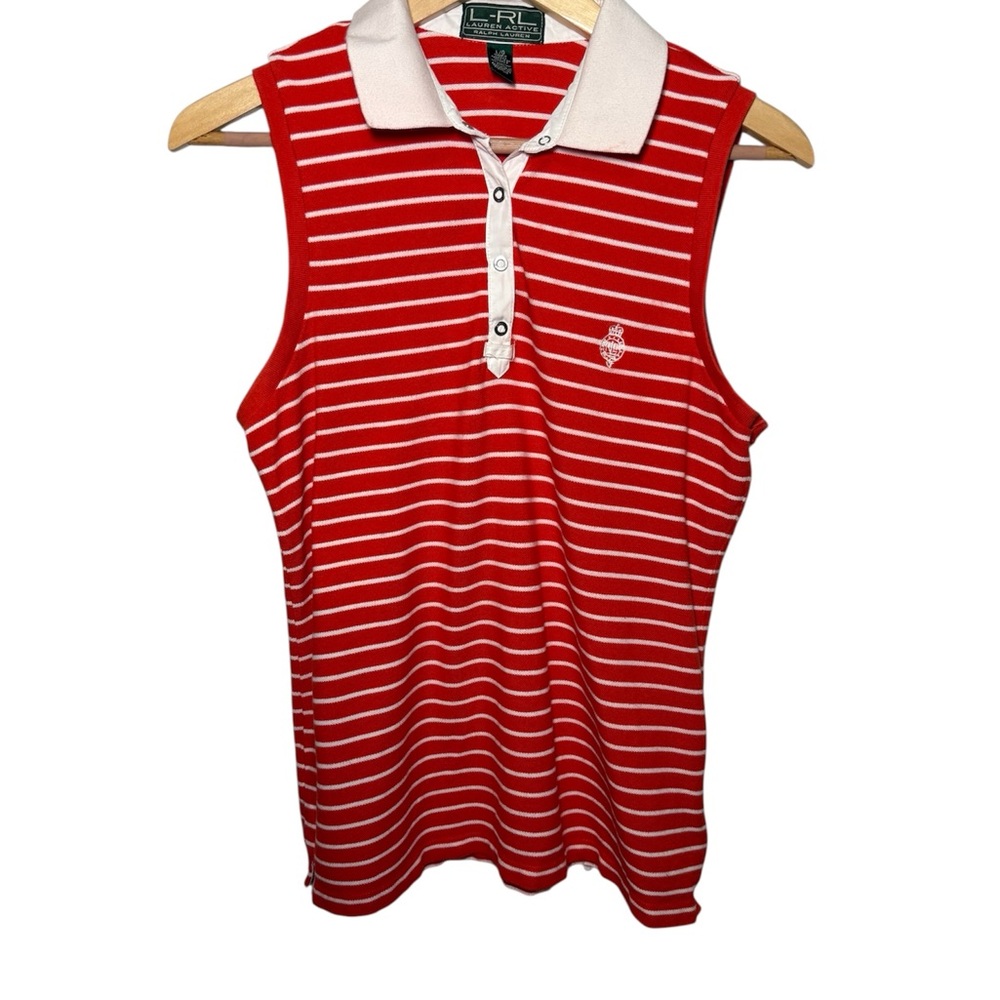 Lauren Ralph Lauren Active Women's Sleeveless Polo Shirt Vintage Size Large